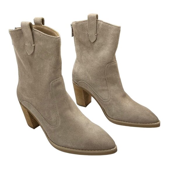 Splendid Womens 7 Raquel Ankle Boot Ermine Suede Back Zip Block Heel - Picture 1 of 10